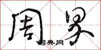 曾庆福周界草书怎么写