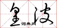 曾庆福皇波草书怎么写