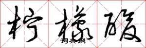 曾庆福柠檬酸草书怎么写