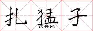 侯登峰扎猛子楷书怎么写