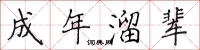 侯登峰成年溜辈楷书怎么写