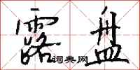 钱沛云露盘行书怎么写
