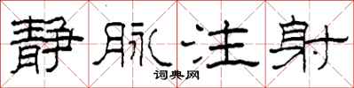 柯春海静脉注射隶书怎么写