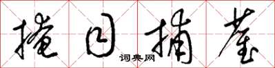 梁锦英掩目捕雀草书怎么写