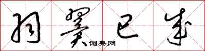 梁锦英羽翼已成草书怎么写
