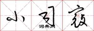 梁锦英小司寇草书怎么写