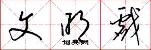 梁锦英文明戏草书怎么写