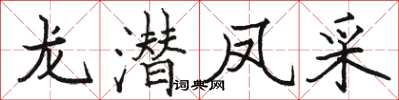 骆恒光龙潜凤采楷书怎么写