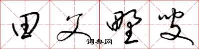 梁锦英田父野叟草书怎么写