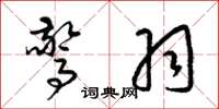 梁锦英惊羽草书怎么写