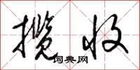 梁锦英揽收草书怎么写