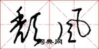梁锦英颓风草书怎么写