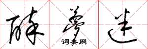 梁锦英醉梦迷草书怎么写