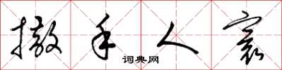 梁锦英撒手人寰草书怎么写
