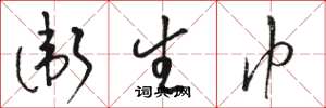骆恒光卫生巾草书怎么写