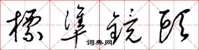 梁锦英标准镜头草书怎么写