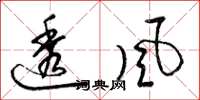 梁锦英透风草书怎么写