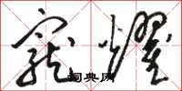 骆恒光宠耀草书怎么写