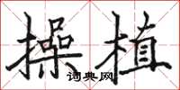 骆恒光操植楷书怎么写