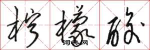 骆恒光柠檬酸草书怎么写