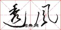 骆恒光透风草书怎么写