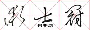 骆恒光术士冠草书怎么写