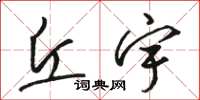 骆恒光丘宇草书怎么写