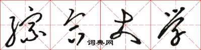 骆恒光综合大学草书怎么写