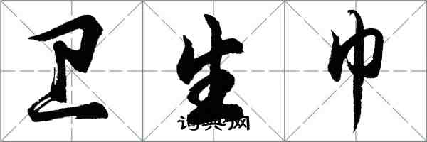 胡问遂卫生巾行书怎么写