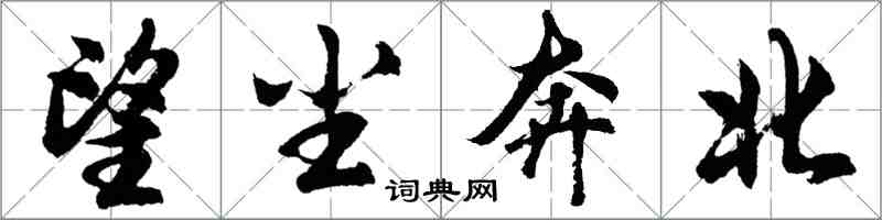 胡问遂望尘奔北行书怎么写