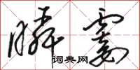 骆恒光瞬霎草书怎么写