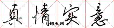 骆恒光真情实意行书怎么写