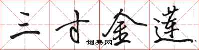 骆恒光三寸金莲行书怎么写
