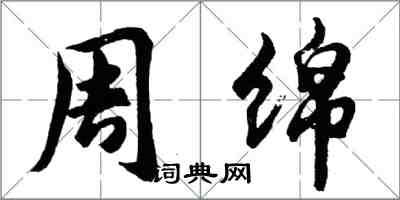 胡问遂周绵行书怎么写