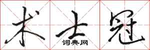 骆恒光术士冠行书怎么写