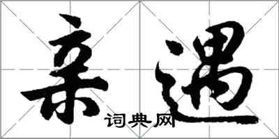 胡问遂亲遇行书怎么写