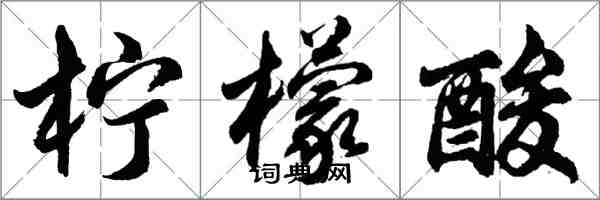 胡问遂柠檬酸行书怎么写