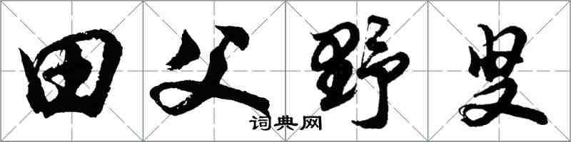 胡问遂田父野叟行书怎么写
