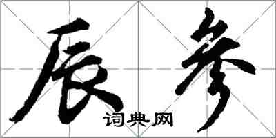 胡问遂辰参行书怎么写