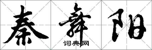 胡问遂秦舞阳行书怎么写
