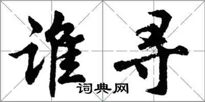 胡问遂谁寻行书怎么写