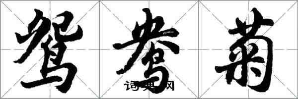 胡问遂鸳鸯菊行书怎么写