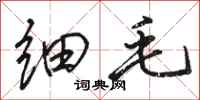 骆恒光细毛行书怎么写