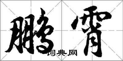 胡问遂鹏霄行书怎么写