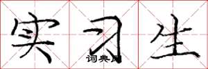 庞中华实习生楷书怎么写