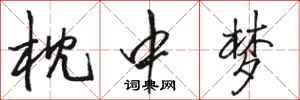 骆恒光枕中梦行书怎么写