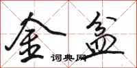 骆恒光金盆行书怎么写