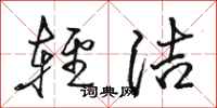 骆恒光轻洁行书怎么写