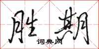 骆恒光胜期行书怎么写