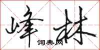 骆恒光峰林行书怎么写